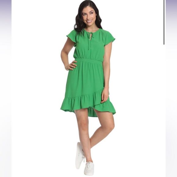 NWT London Times Smocked Waist Ruffle Dress Size XL - Picture 1 of 5